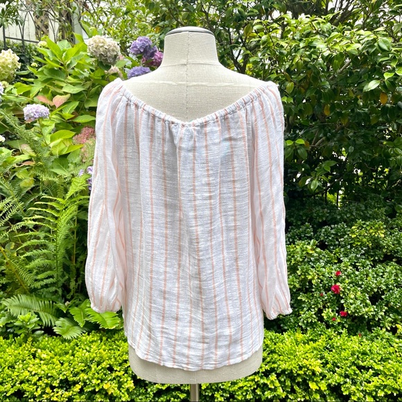 Sanctuary Linen Blend Striped Blouse Sz XS - Picture 2 of 9